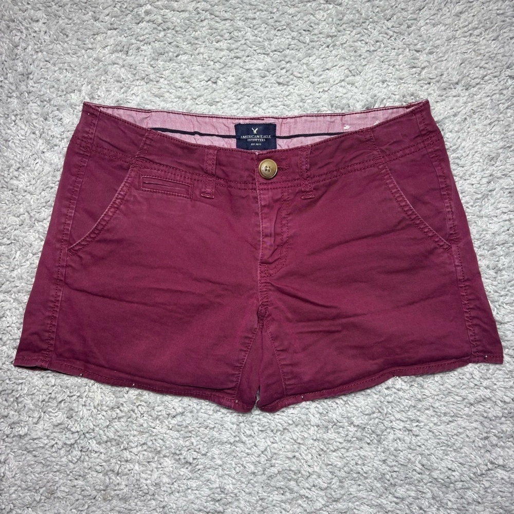 American Eagle Shorts Womens 4 Shortie Stretch Chino 5 Pocket Vacation Preppy